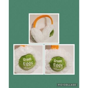 Netflix PROMO Green Eggs and Ham Dr. Seuss Earmuffs  Orange Green Clean Novelty